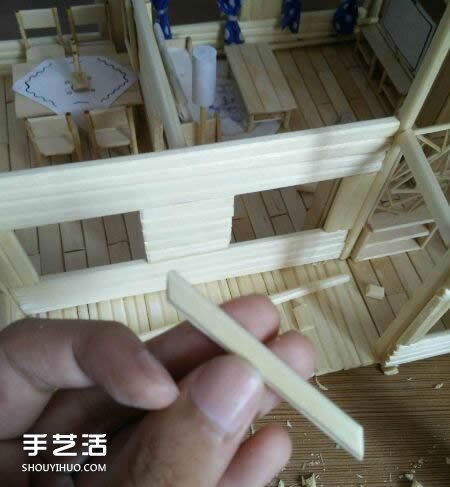 一次性筷子手工制作逼真别墅模型 步骤超全！