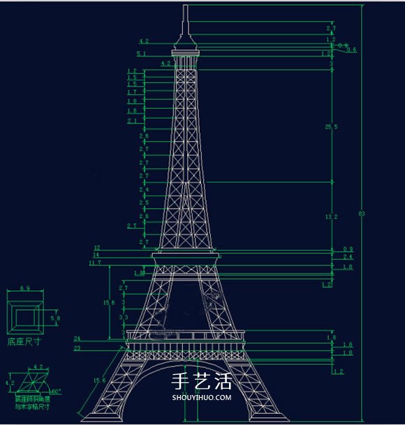 竹签手工制作埃菲尔铁塔模型的详细图解教程