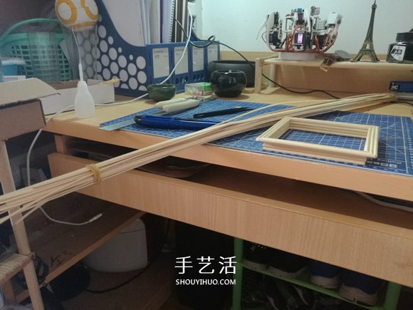 竹签手工制作埃菲尔铁塔模型的详细图解教程