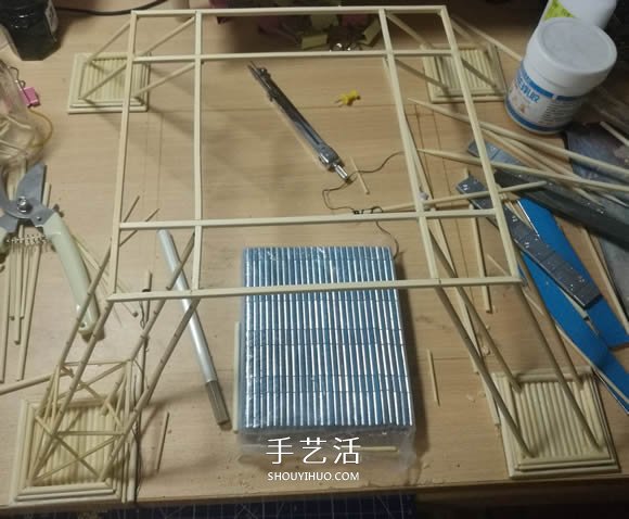 竹签手工制作埃菲尔铁塔模型的详细图解教程