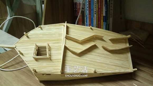 古代战船模型手工制作 纯以一次性筷子完成