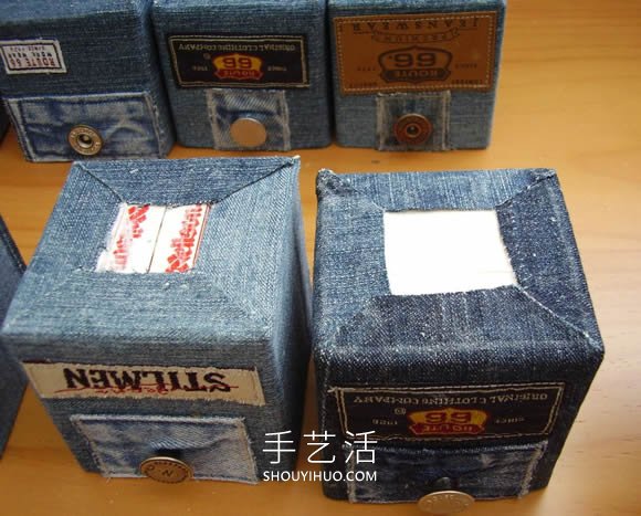 旧牛仔裤改造多功能收纳柜 带抽屉和侧边袋！