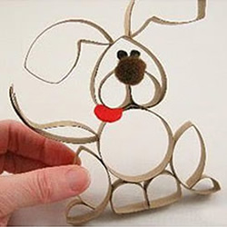 卫生纸卷纸筒芯手工制作可爱兔子玩偶的方法