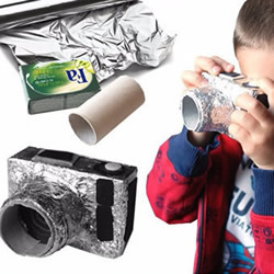 儿童玩具相机制作方法 卷纸筒加纸盒DIY而成