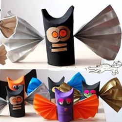 卷纸筒蝙蝠模型制作教程 儿童蝙蝠模型的做法