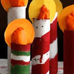 卫生纸筒手工制作蜡烛 幼儿园圣诞节蜡烛做法