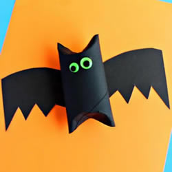 卫生纸筒芯废物利用 手工制作万圣节可爱蝙蝠
