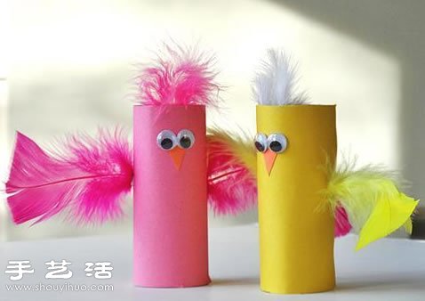 幼儿小手工：卷纸芯手工制作小鸡玩具