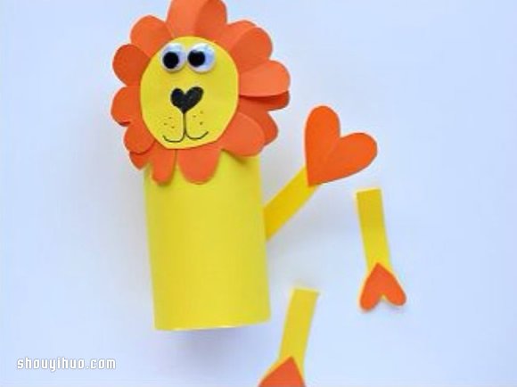 可爱小狮子的制作方法用卫生纸卷筒和卡纸做
