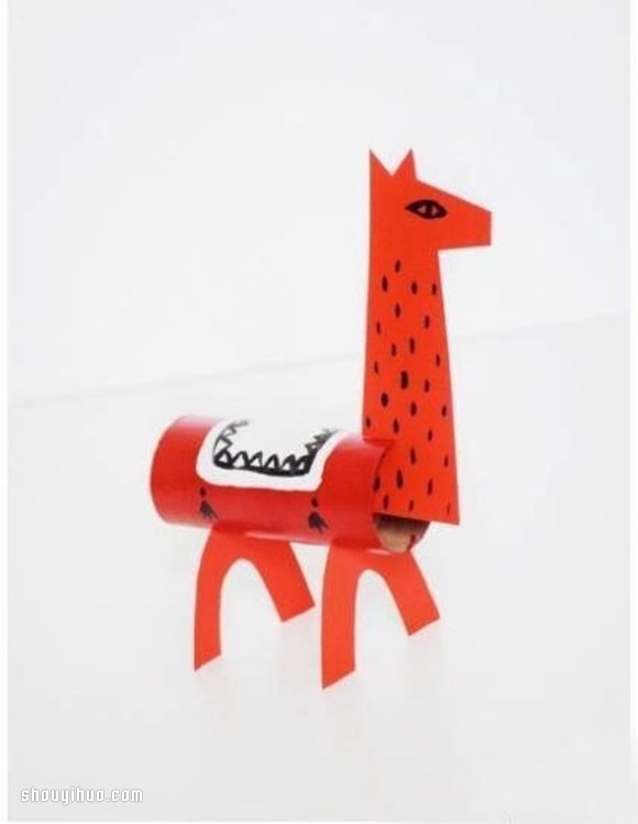 儿童玩具骆驼马手工制作 用卫生纸卷筒卡纸