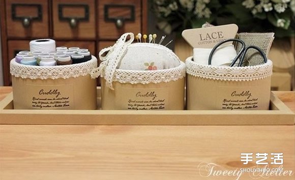 透明胶带纸筒废物利用 DIY制作漂亮的收纳盒