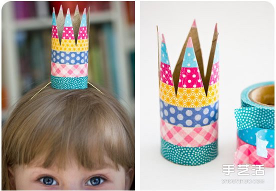 卷纸筒皇冠的制作方法 儿童皇冠头饰做法DIY