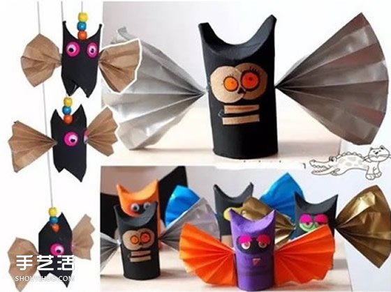 卷纸筒蝙蝠模型制作教程 儿童蝙蝠模型的做法