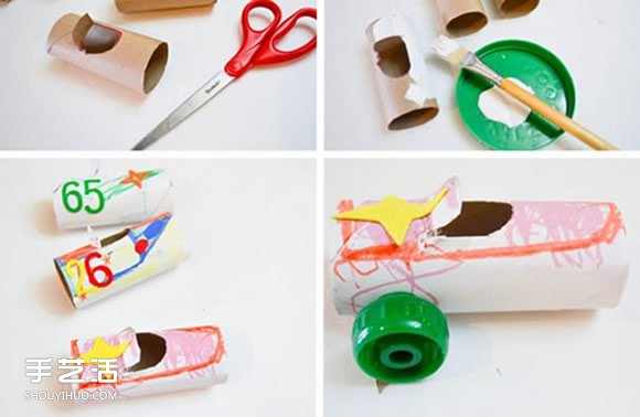 卫生纸筒制作小汽车 简单幼儿纸筒小车的做法