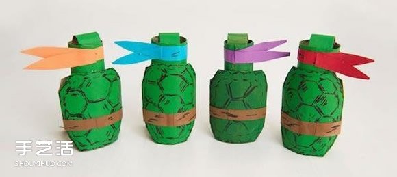 忍者神龟手偶玩具制作 卷纸筒手工制作忍者神龟