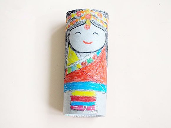 卷纸筒娃娃手工制作 简单卷纸筒做人偶的教程