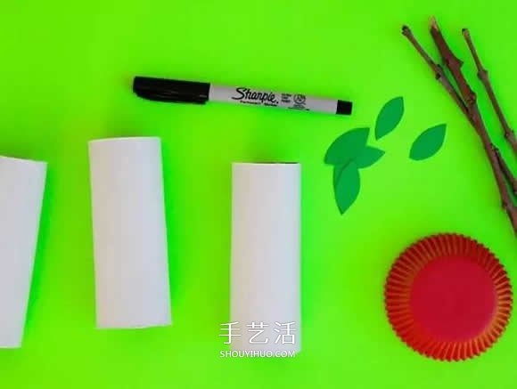 幼儿手工制作苹果核 卷纸筒做苹果核的方法