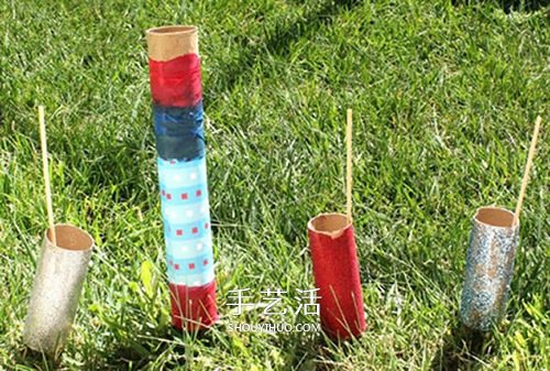 幼儿园爆竹手工做法 卷纸筒做火箭爆竹玩具