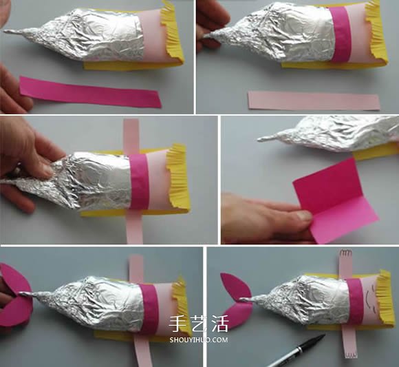 幼儿手工制作美人鱼 卫生纸筒做美人鱼的方法