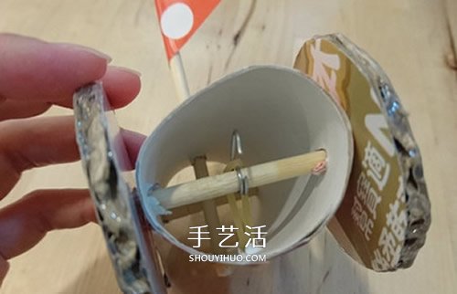 自制橡皮筋回力车教程 橡皮筋动力小车制作图