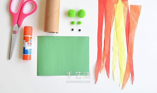 幼儿园废物利用制作卷纸筒火龙的方法图解