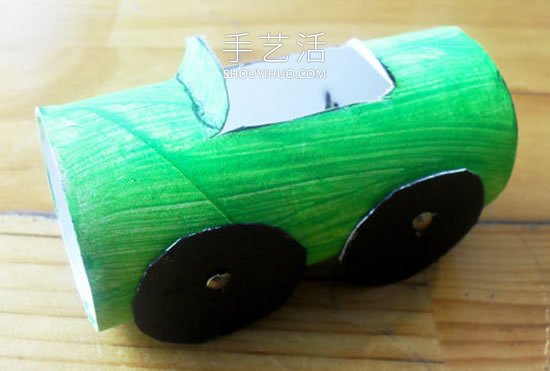 幼儿园卷纸筒小手工 制作可爱的小汽车玩具