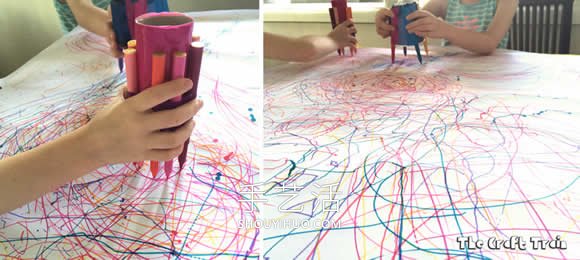 幼儿手工制作卷纸筒涂鸦器的做法教程