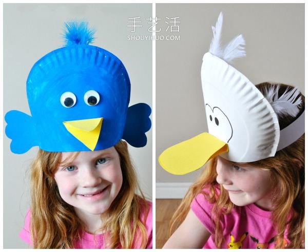 搞笑的纸盘鸟帽制作 让孩子变成快乐小鸟！