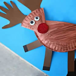 纸餐盘手工制作驯鹿 环保圣诞节麋鹿的做法
