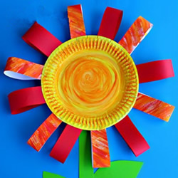 幼儿园教师节小手工 纸餐盘做小花礼物的方法