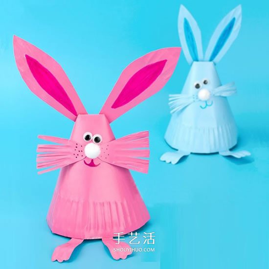 用纸盘做立体兔子教程 可爱纸盘兔子制作方法
