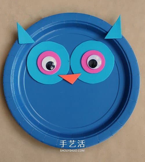 幼儿园纸盘猫头鹰手工制作 简单又可爱！