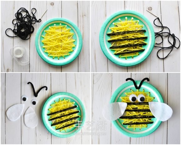 自制春天小昆虫！用纸盘手工制作蜜蜂和瓢虫