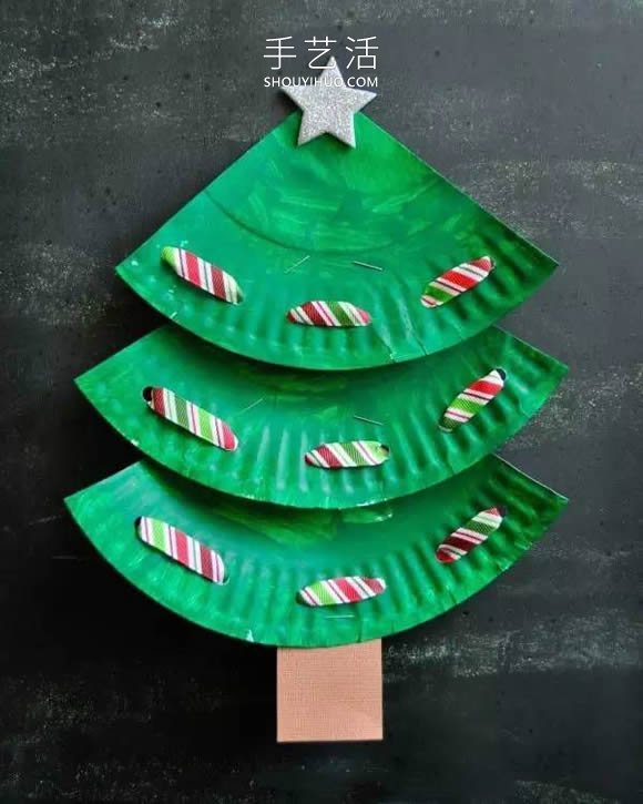 幼儿园手工制作纸盘圣诞树的做法教程