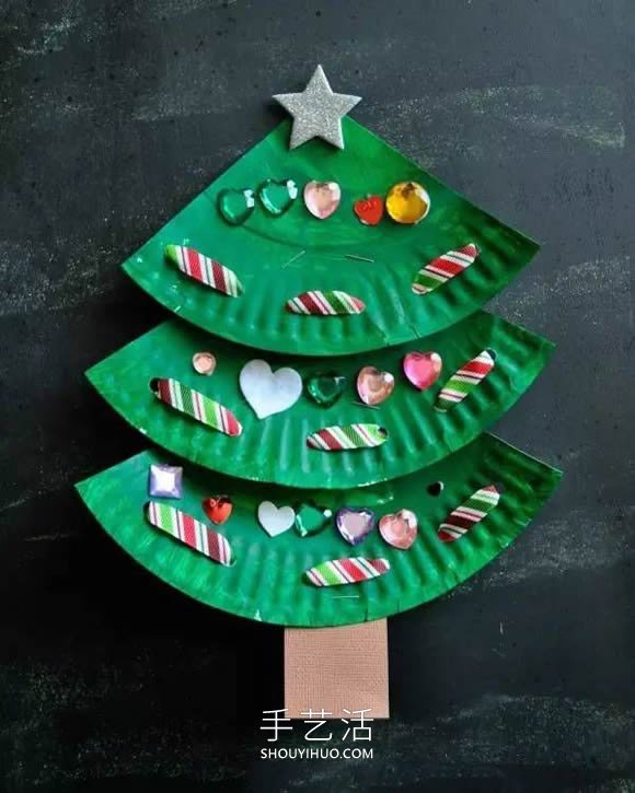 幼儿园手工制作纸盘圣诞树的做法教程