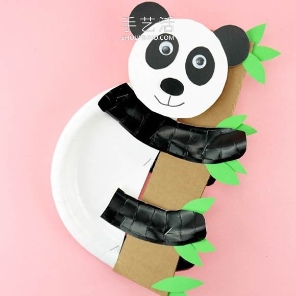 儿童手工制作纸盘大熊猫的做法教程