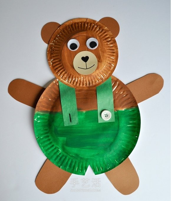 儿童手工制作可爱纸盘小熊的做法教程