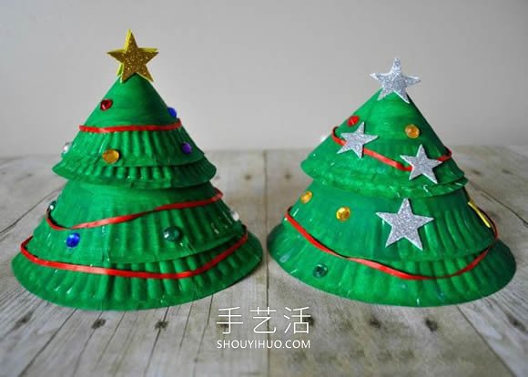 幼儿园手工制作立体纸盘圣诞树的做法教程