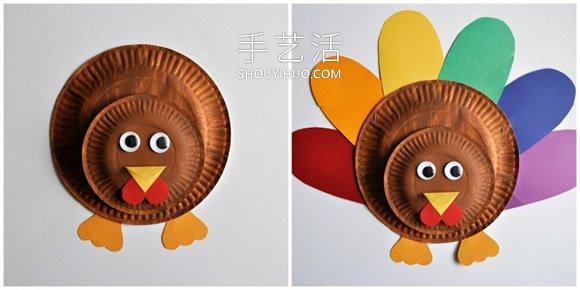 用纸盘做火鸡的教程图片简单又可爱