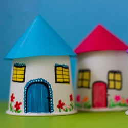 纸杯房子的做法图片 手工幼儿园小房子的制作