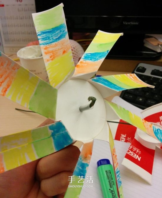 用纸杯做风车制作步骤 纸杯风车的做法图片