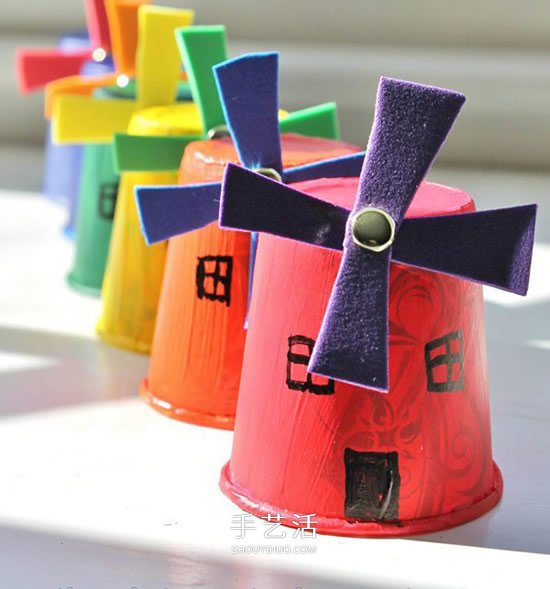 幼儿园手工风车的做法 纸杯制作简易风车教程