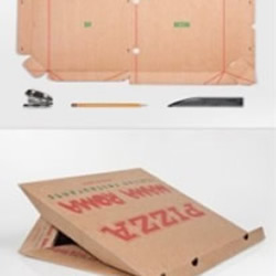 披萨盒创意DIY笔记本支架