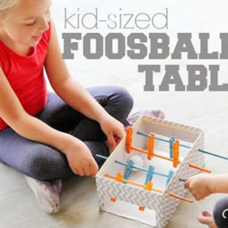 鞋盒废物利用做桌上足球玩具的方法教程