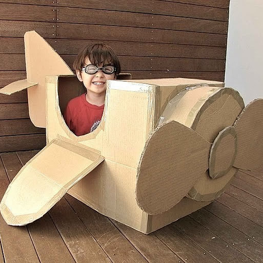 硬纸板玩具模型图片 大树飞机小船火车桥梁