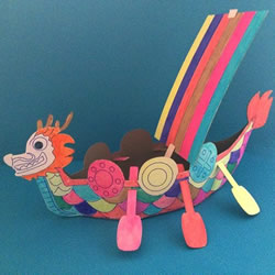 幼儿园手工龙舟的做法 硬纸板做龙舟图解教程