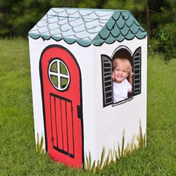 孩子的移动小屋 废纸箱做小房子的方法图解