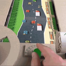 用硬纸板制作的赛车游戏机 真的可以跑起来！