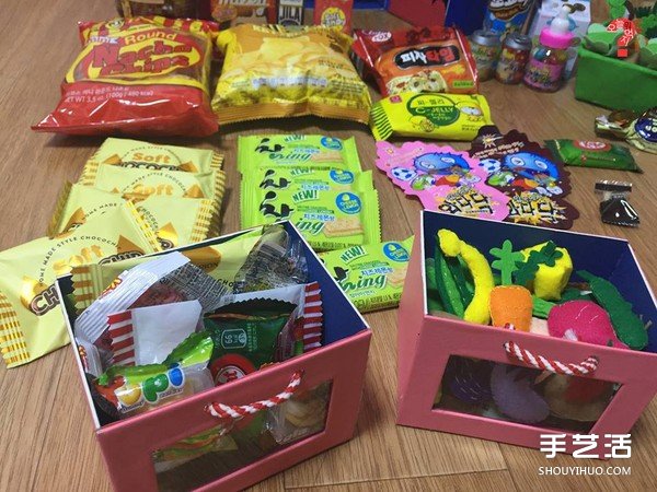 废纸盒废物利用手工制作“零食冰箱”送男友