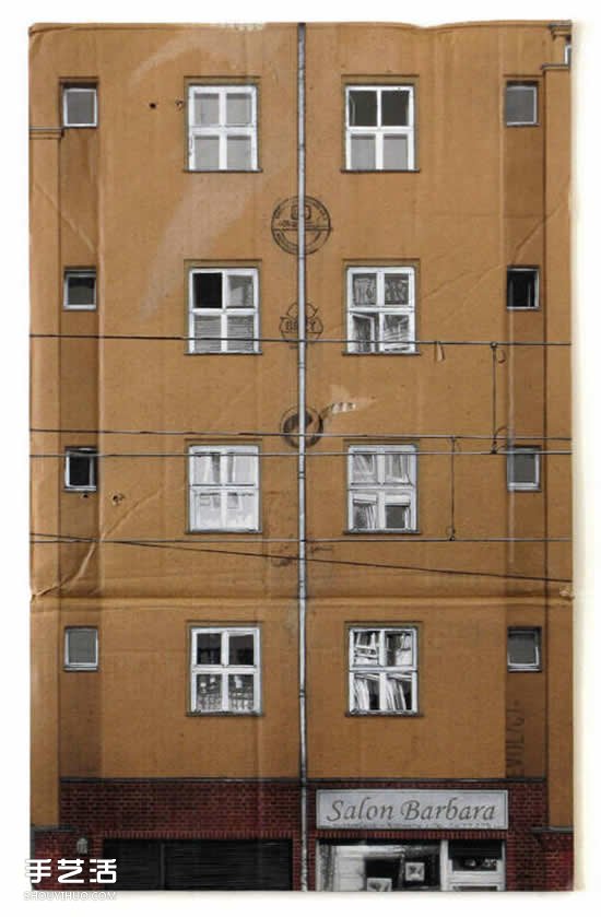 瓦楞纸做房子的创意DIY 硬纸板房子手绘图片